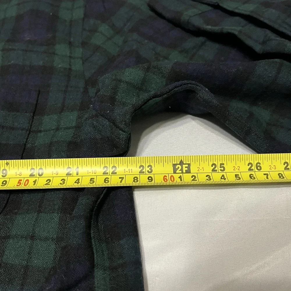 Pendleton Fireside Shirt Mens M Green Black Watch Tartan Plaid Wool Button Up
